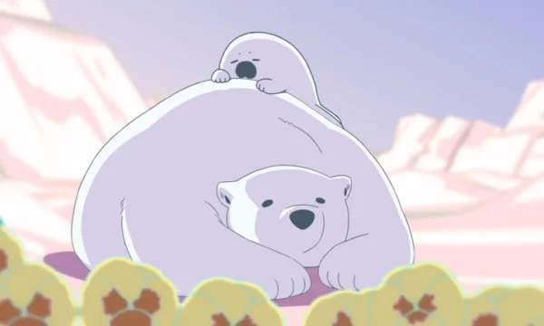 Влюблённый белый мишка